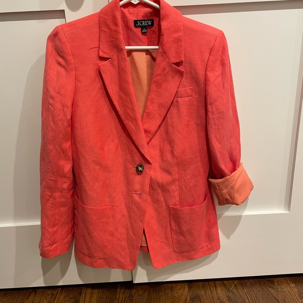 J crew linen blend lightweight blazer, size 6